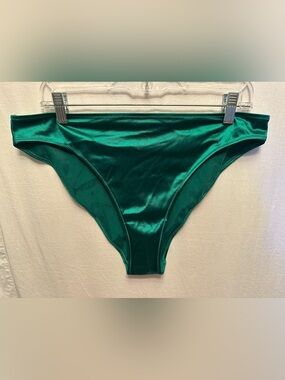 & Other Stories NWT Metallic Emerald Green Bikini Bottom US 12 EU 44 Swimwear